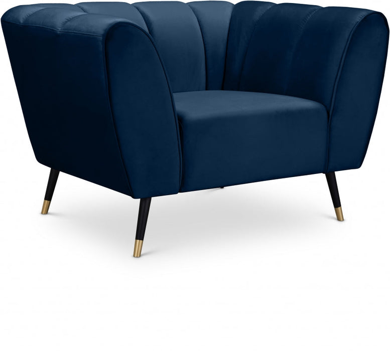 Beaumont Blue Velvet Chair - 626Navy-C - Vega Furniture