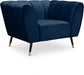 Beaumont Blue Velvet Chair - 626Navy-C - Vega Furniture