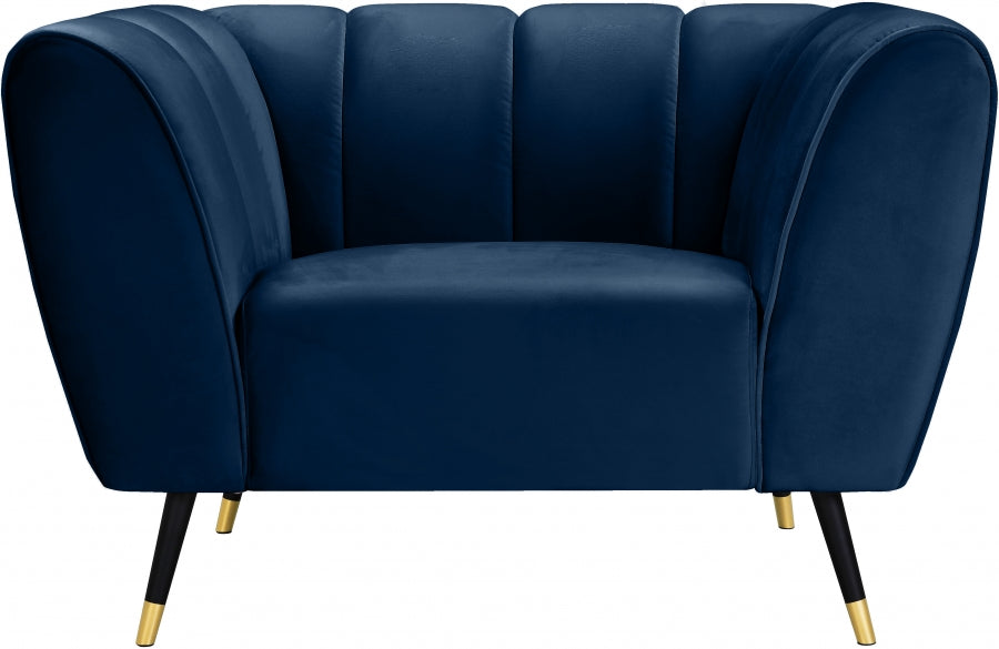 Beaumont Blue Velvet Chair - 626Navy-C - Vega Furniture