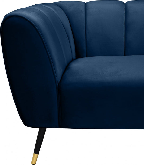 Beaumont Blue Velvet Chair - 626Navy-C - Vega Furniture