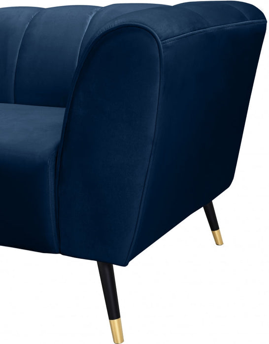 Beaumont Blue Velvet Chair - 626Navy-C - Vega Furniture