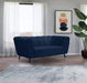 Beaumont Blue Velvet Loveseat - 626Navy-L - Vega Furniture