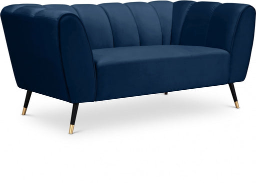 Beaumont Blue Velvet Loveseat - 626Navy-L - Vega Furniture