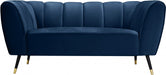 Beaumont Blue Velvet Loveseat - 626Navy-L - Vega Furniture