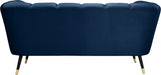 Beaumont Blue Velvet Loveseat - 626Navy-L - Vega Furniture