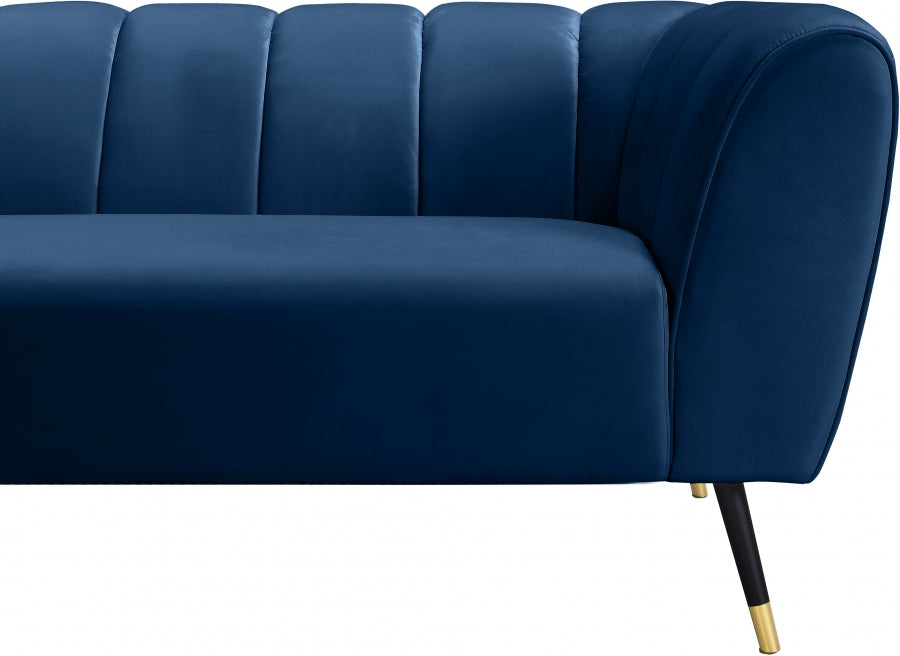 Beaumont Blue Velvet Loveseat - 626Navy-L - Vega Furniture