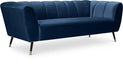 Beaumont Blue Velvet Sofa - 626Navy-S - Vega Furniture