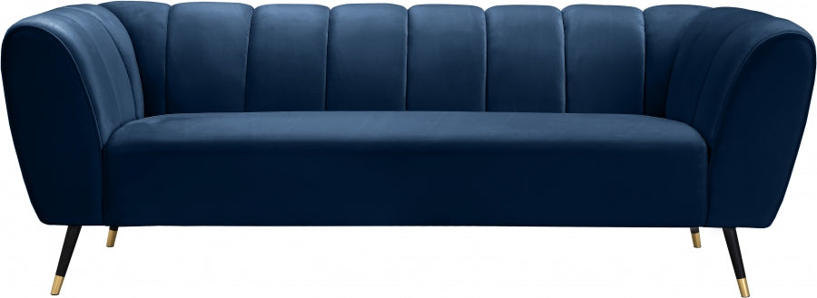 Beaumont Blue Velvet Sofa - 626Navy-S - Vega Furniture