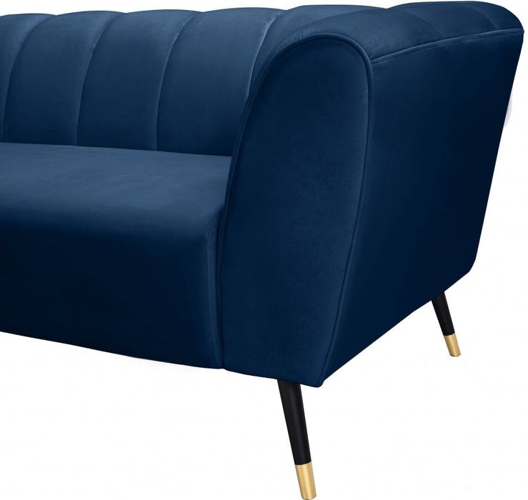 Beaumont Blue Velvet Sofa - 626Navy-S - Vega Furniture