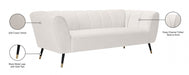 Beaumont Cream Velvet Sofa - 626Cream-S - Vega Furniture