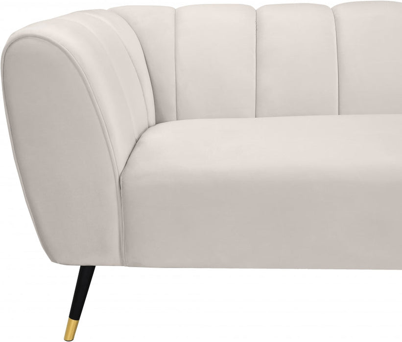 Beaumont Cream Velvet Sofa - 626Cream-S - Vega Furniture