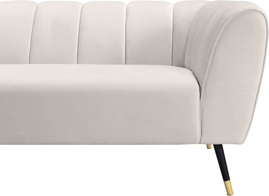 Beaumont Cream Velvet Sofa - 626Cream-S - Vega Furniture