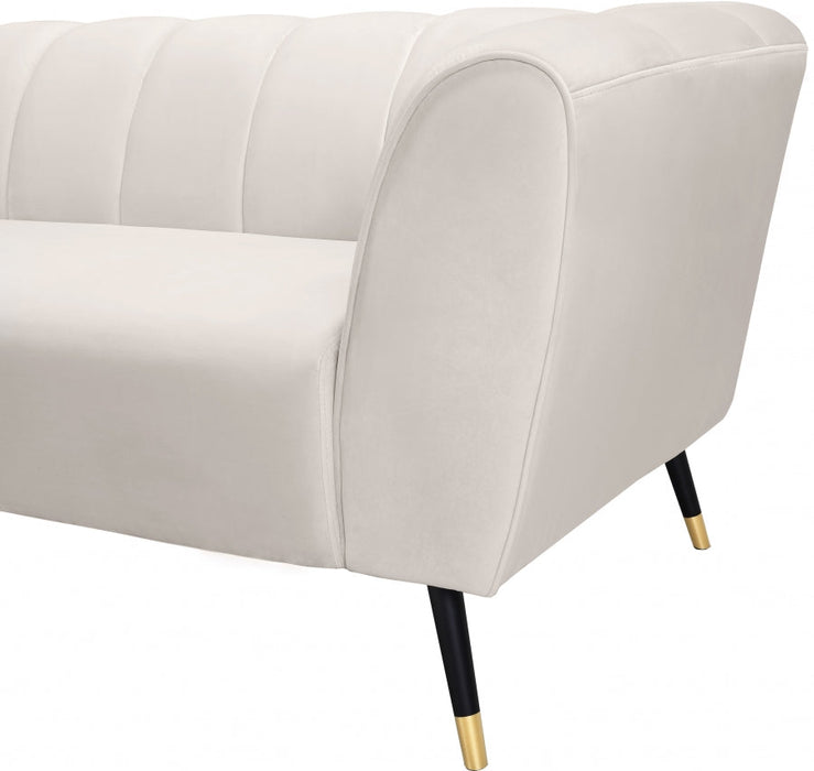 Beaumont Cream Velvet Sofa - 626Cream-S - Vega Furniture