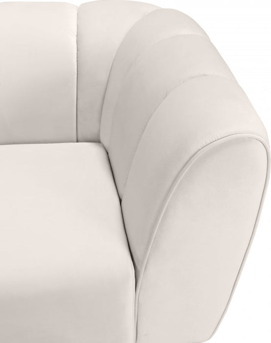 Beaumont Cream Velvet Sofa - 626Cream-S - Vega Furniture