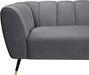 Beaumont Grey Velvet Sofa - 626Grey-S - Vega Furniture