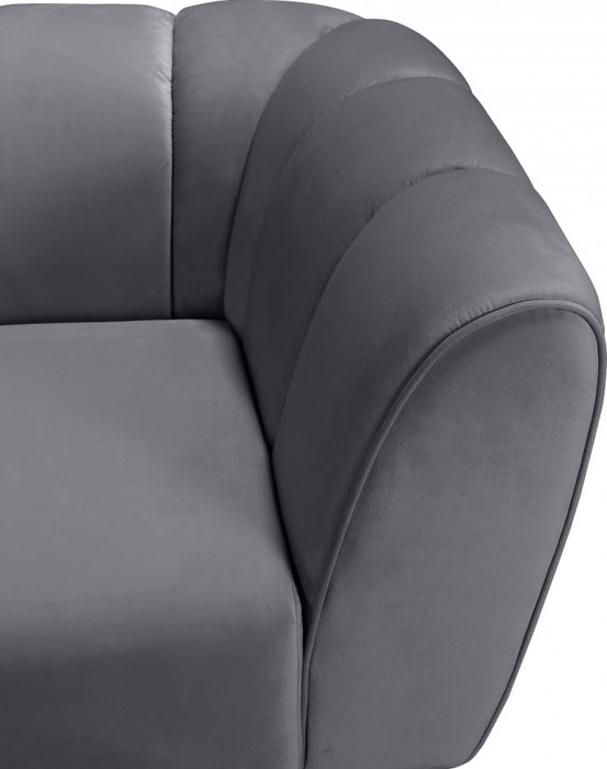 Beaumont Grey Velvet Sofa - 626Grey-S - Vega Furniture