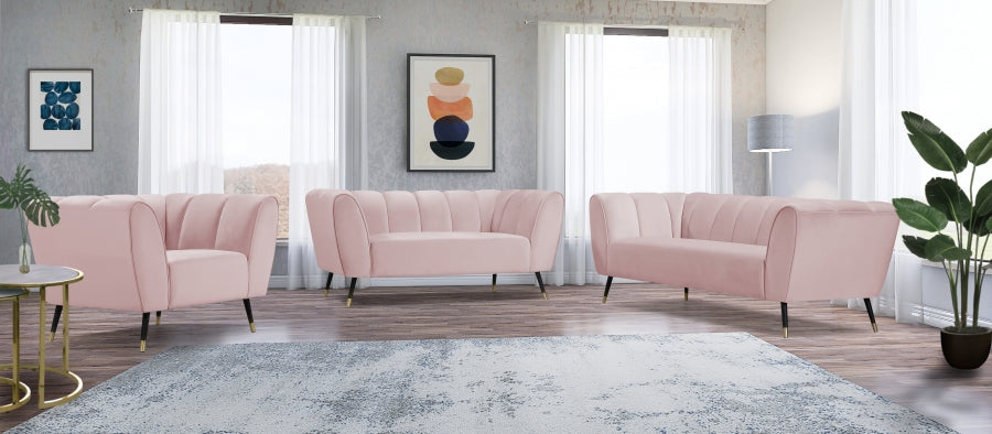 Beaumont Pink Velvet Sofa - 626Pink-S - Vega Furniture