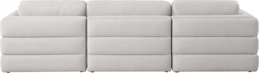 Beckham Beige Linen Textured Modular 114" Sofa - 681Beige-S114A - Vega Furniture