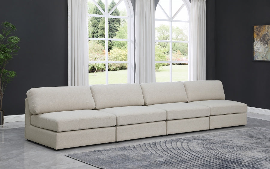 Beckham Beige Linen Textured Modular 152" Sofa - 681Beige-S152B - Vega Furniture