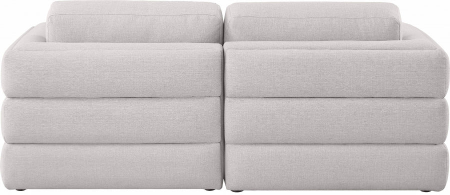 Beckham Beige Linen Textured Modular 76" Loveseat - 681Beige-S76A - Vega Furniture