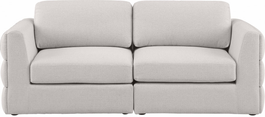 Beckham Beige Linen Textured Modular 76" Loveseat - 681Beige-S76A - Vega Furniture