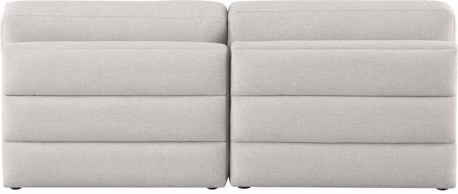 Beckham Beige Linen Textured Modular 76" Loveseat - 681Beige-S76B - Vega Furniture