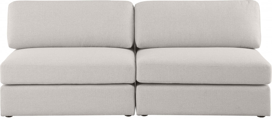 Beckham Beige Linen Textured Modular 76" Loveseat - 681Beige-S76B - Vega Furniture