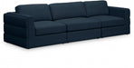 Beckham Blue Linen Textured Modular 114" Sofa - 681Navy-S114A - Vega Furniture