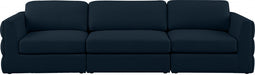 Beckham Blue Linen Textured Modular 114" Sofa - 681Navy-S114A - Vega Furniture