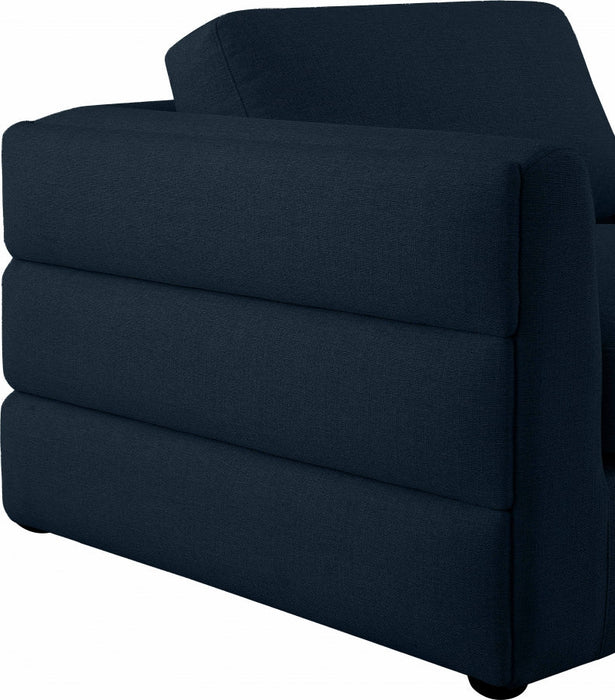 Beckham Blue Linen Textured Modular 114" Sofa - 681Navy-S114A - Vega Furniture