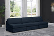 Beckham Blue Linen Textured Modular 114" Sofa - 681Navy-S114B - Vega Furniture