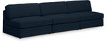 Beckham Blue Linen Textured Modular 114" Sofa - 681Navy-S114B - Vega Furniture