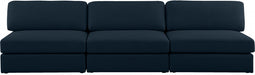 Beckham Blue Linen Textured Modular 114" Sofa - 681Navy-S114B - Vega Furniture