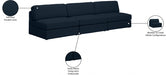 Beckham Blue Linen Textured Modular 114" Sofa - 681Navy-S114B - Vega Furniture