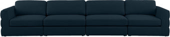 Beckham Blue Linen Textured Modular 152" Sofa - 681Navy-S152A - Vega Furniture