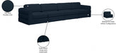 Beckham Blue Linen Textured Modular 152" Sofa - 681Navy-S152A - Vega Furniture