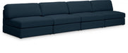 Beckham Blue Linen Textured Modular 152" Sofa - 681Navy-S152B - Vega Furniture