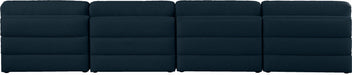 Beckham Blue Linen Textured Modular 152" Sofa - 681Navy-S152B - Vega Furniture