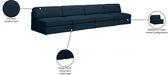 Beckham Blue Linen Textured Modular 152" Sofa - 681Navy-S152B - Vega Furniture