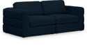 Beckham Blue Linen Textured Modular 76" Sofa - 681Navy-S76A - Vega Furniture