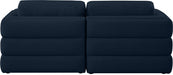 Beckham Blue Linen Textured Modular 76" Sofa - 681Navy-S76A - Vega Furniture