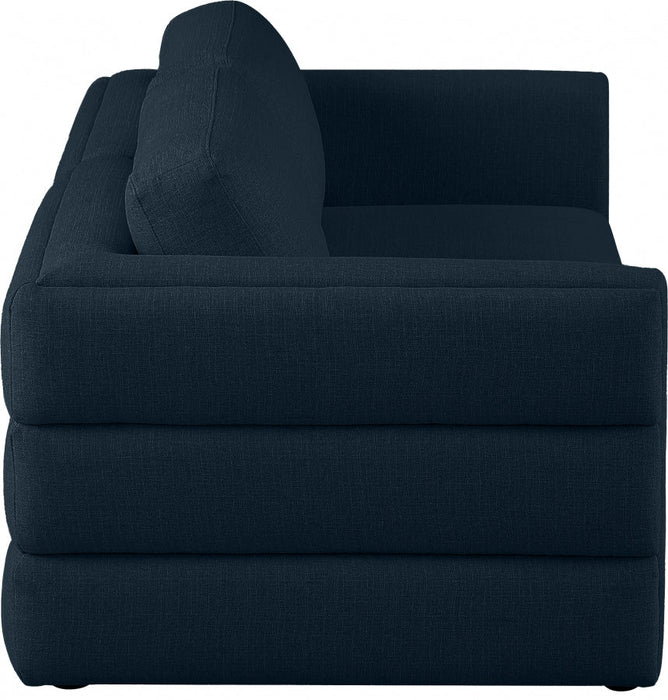 Beckham Blue Linen Textured Modular 76" Sofa - 681Navy-S76A - Vega Furniture