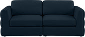 Beckham Blue Linen Textured Modular 76" Sofa - 681Navy-S76A - Vega Furniture