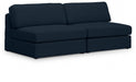 Beckham Blue Linen Textured Modular 76" Sofa - 681Navy-S76B - Vega Furniture