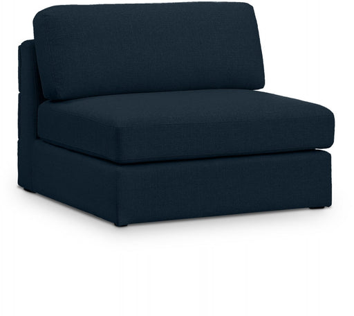 Beckham Blue Linen Textured Modular Armless Chair - 681Navy-Armless - Vega Furniture