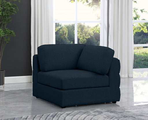 Beckham Blue Linen Textured Modular Corner Chair - 681Navy-Corner - Vega Furniture