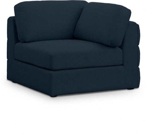 Beckham Blue Linen Textured Modular Corner Chair - 681Navy-Corner - Vega Furniture