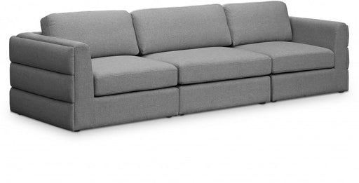 Beckham Grey Linen Textured Modular 114" Sofa - 681Grey-S114A - Vega Furniture