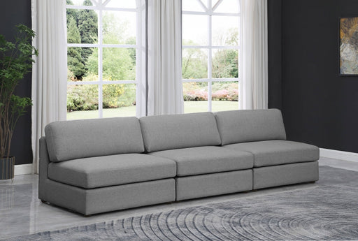 Beckham Grey Linen Textured Modular 114" Sofa - 681Grey-S114B - Vega Furniture