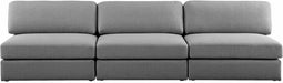 Beckham Grey Linen Textured Modular 114" Sofa - 681Grey-S114B - Vega Furniture